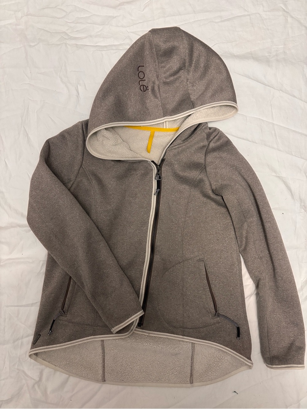 Lole Taupe Hooded Zip Jacket – Lightweight Women's Coat